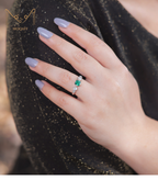 Humnava Ring & Studs (green)