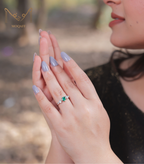 Humnava Ring & Studs (green)