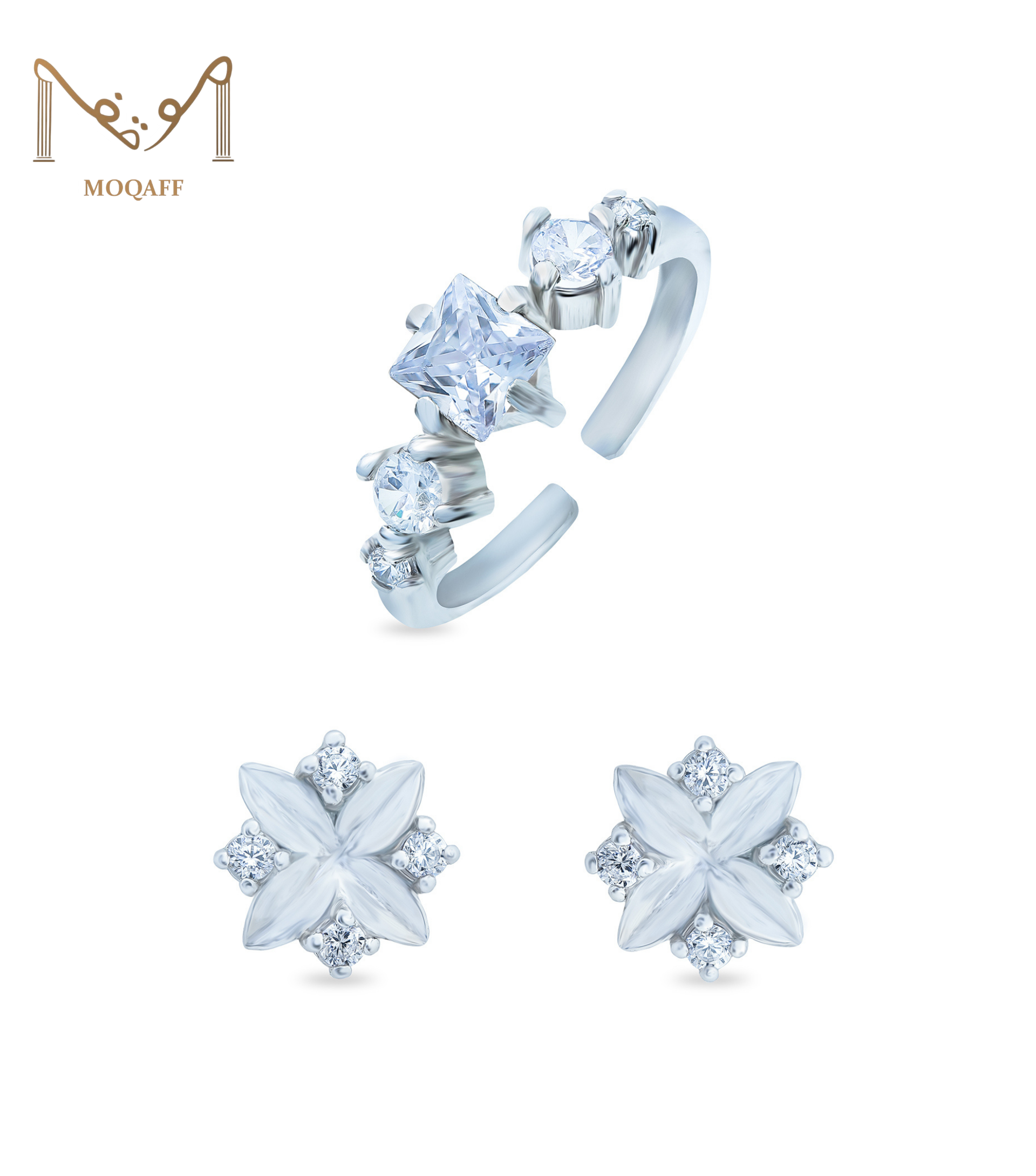 Humnava Ring & Studs (white)